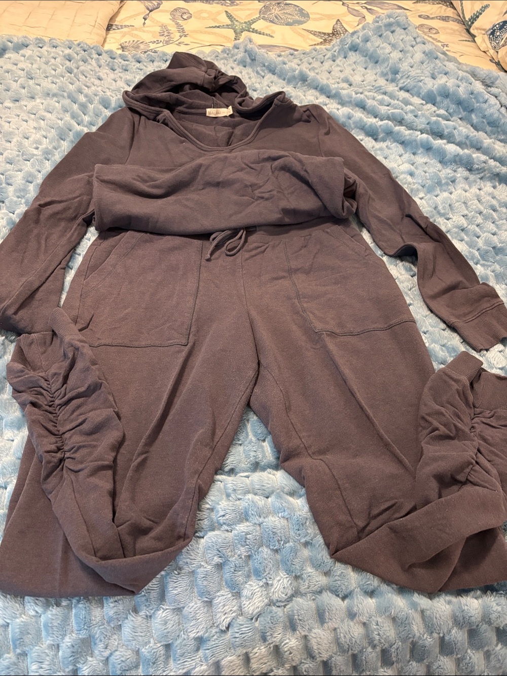 Barefoot Dreams Women's Slate Gray Drawstring Jogger Jumpsuit